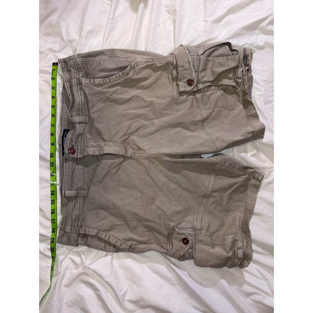 American Eagle Extreme Flex Cargo Shorts Mens 40 Khaki Tan Multi Pocket T08-19